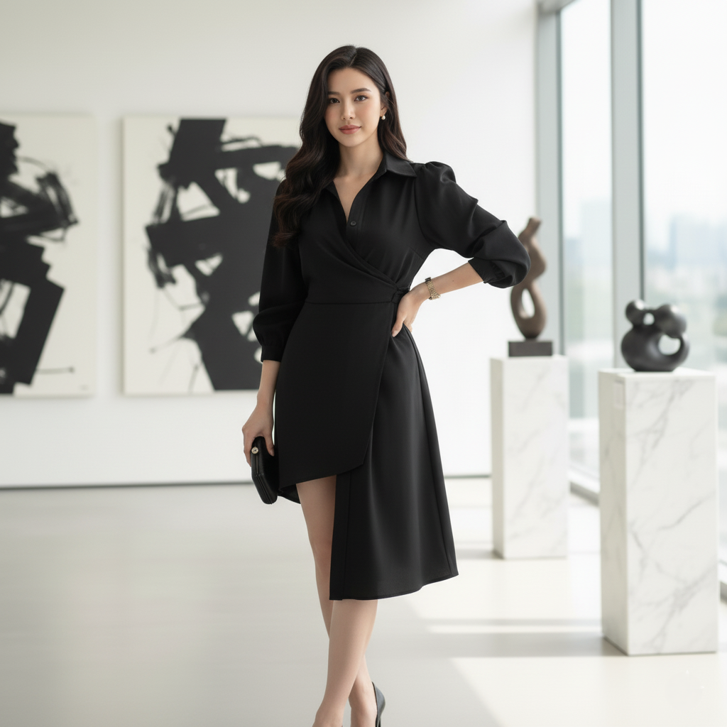 The Asymmetrical Wrap Mini Dress