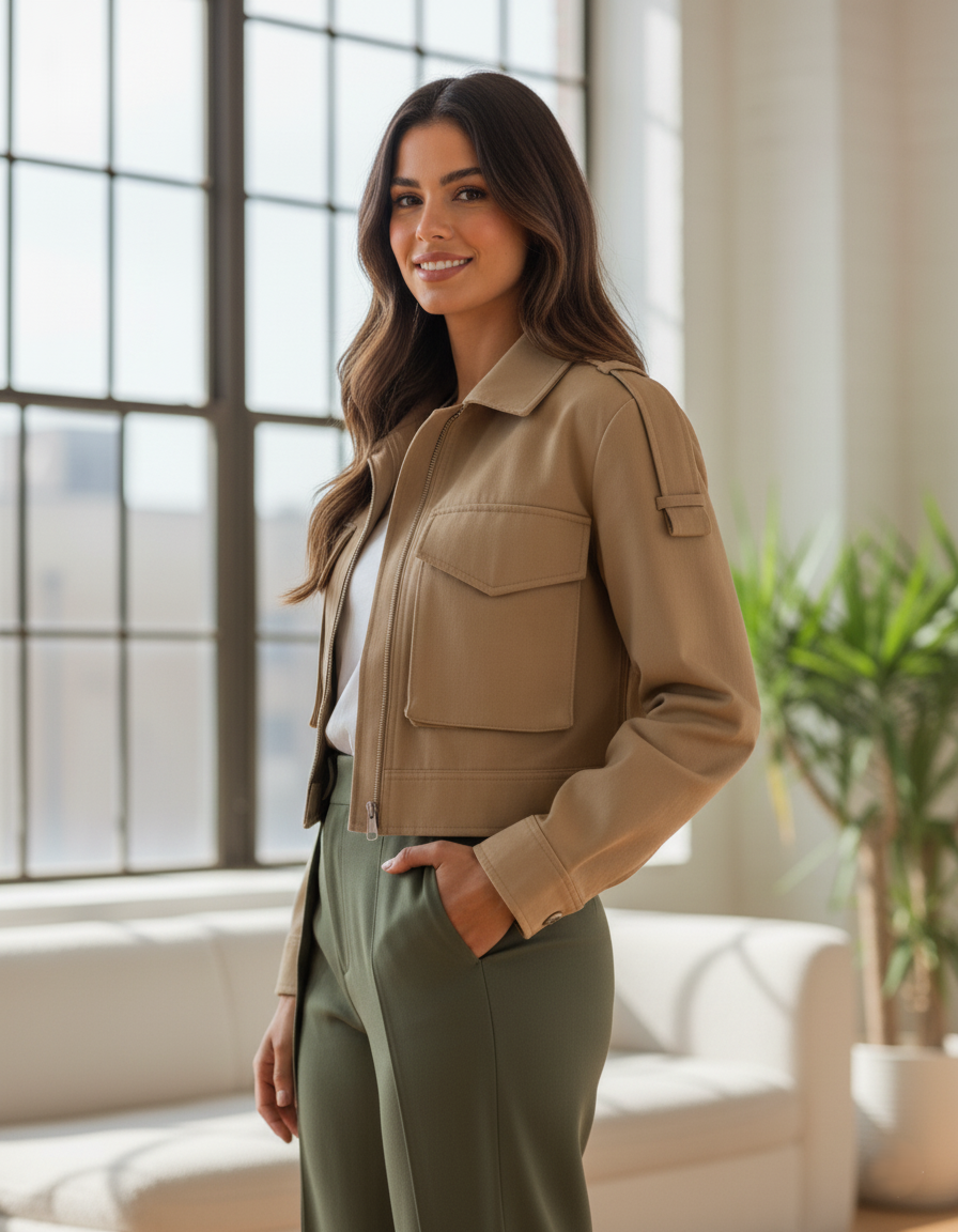 Utility Cropped Field Jacket