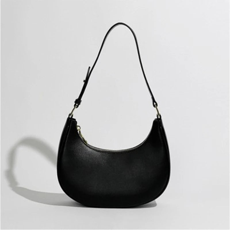 New Women's Fashion Handbags Retro Solid Color PU Leather Shoulder Underarm Bag Casual Women Hobos Handbags