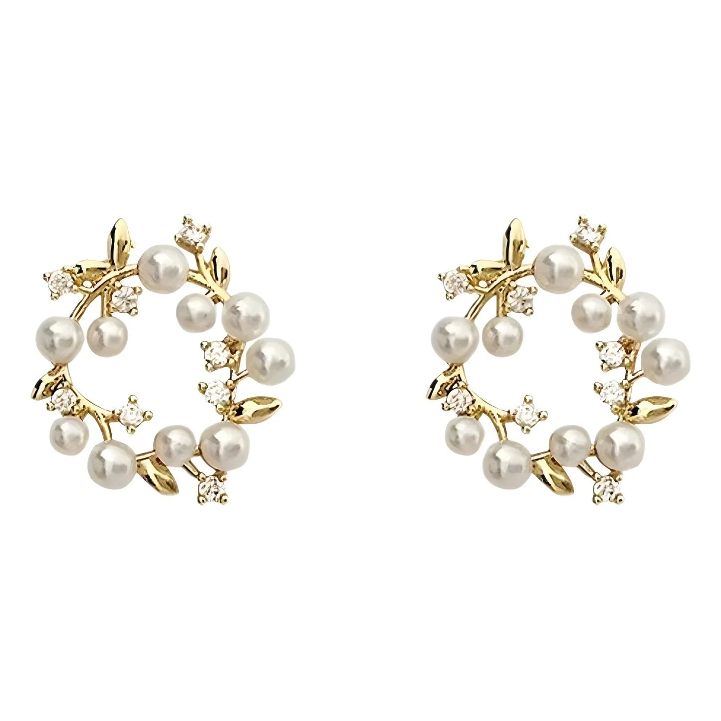 Elegant Pearl Wreath Earrings