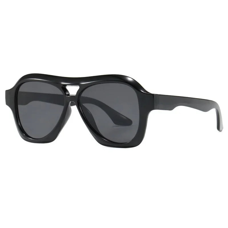 Retro Double Beam Sunglasses Women Brand Designer Glasses New Ins Fashion Personalized Gradient Eyewear Men Eyeglasses UV400