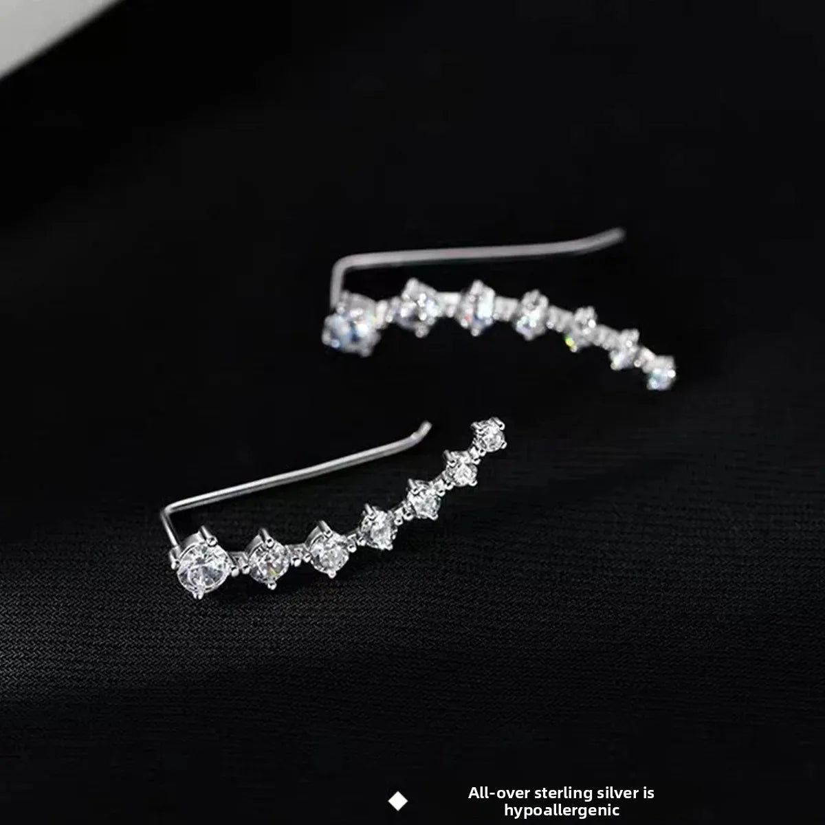 925 Sterling Silver Ear Studs Sparkling Silver Needle Design Elegant Daily Wear for Ladies Fashionable Minimalist Style