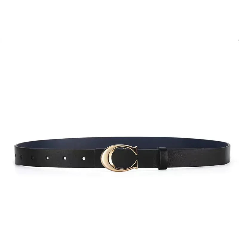 Versatile Women's Belt For Students Slims Smooths Your Silhouette In Denim Jeans C- buckle Slim Waist Belt