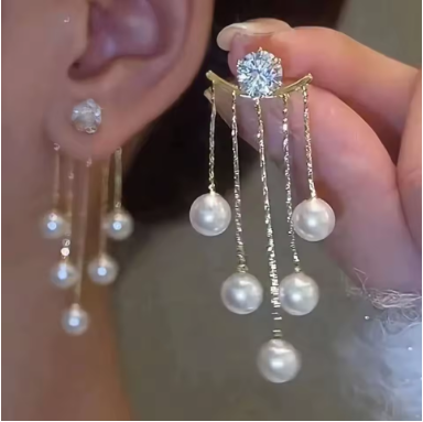 Illuminated Pearl Cascade Earrings