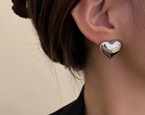 Radiant Sculpted Heart Earrings