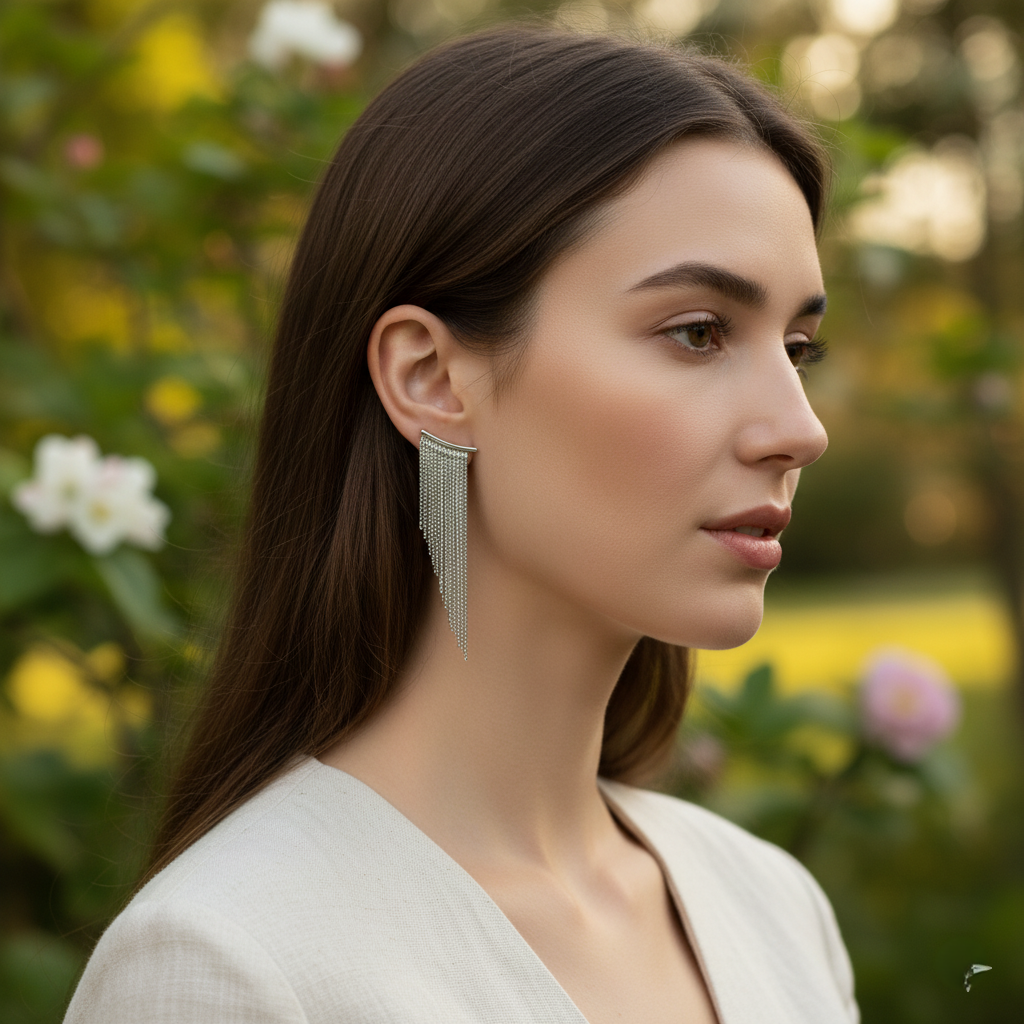 Metallic Glamour Cascade Earrings