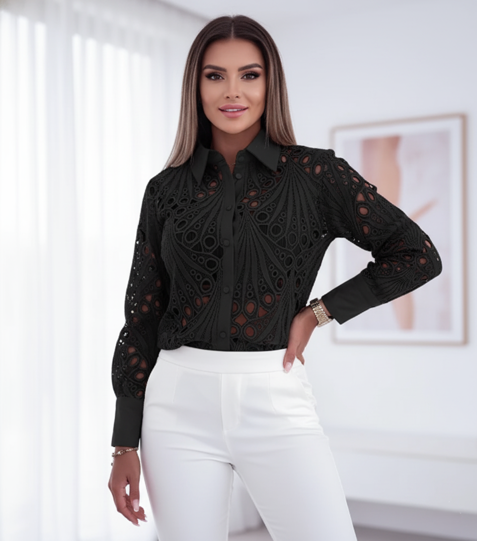 Cutout Lace Elegance Blouse