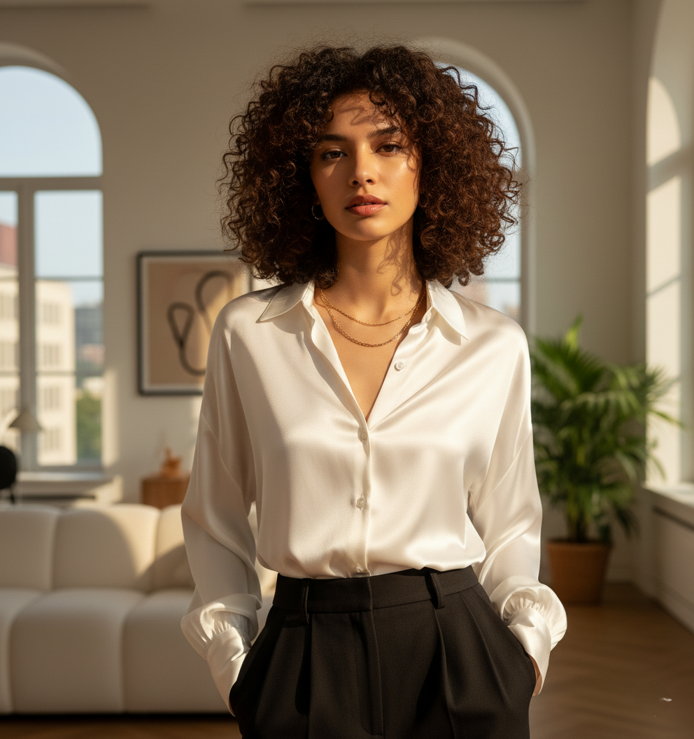 Satin Finish Silk-Touch Shirt