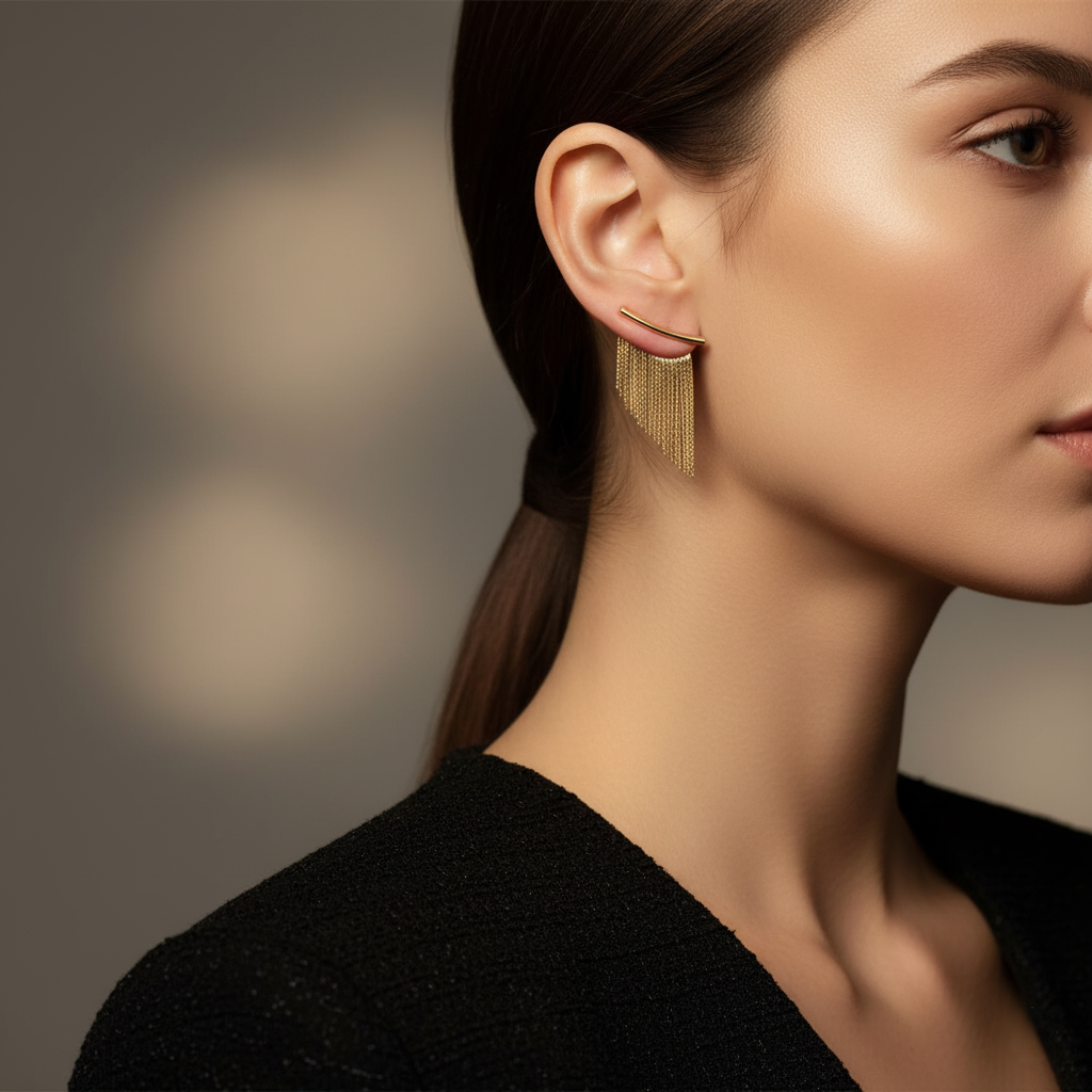 Metallic Glamour Cascade Earrings