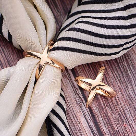 1pcs Multi Purpose Fashion Cross Three Ring Scarf Buckle Hollow Simple Scarf Buckle X-shaped Scarf Shawl Buckle 2022 New