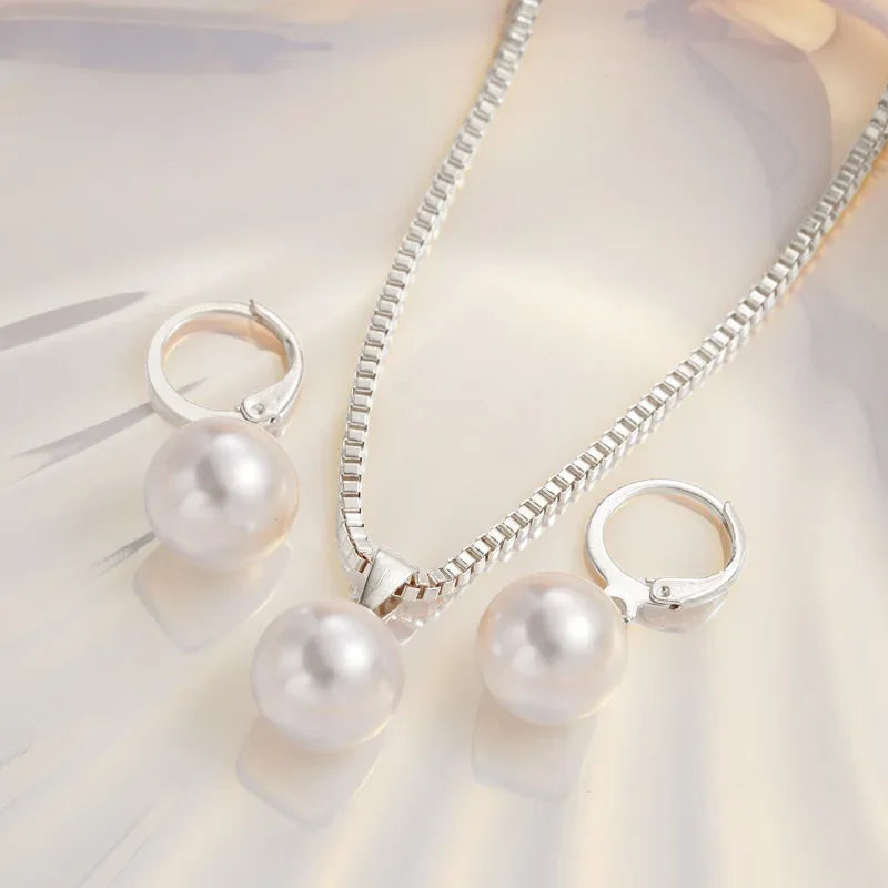 Cross-Border Jewelry Earrings Women's Unique Pearl Necklace Summer Fashion High-End Sensation Women's Jewelry Set
