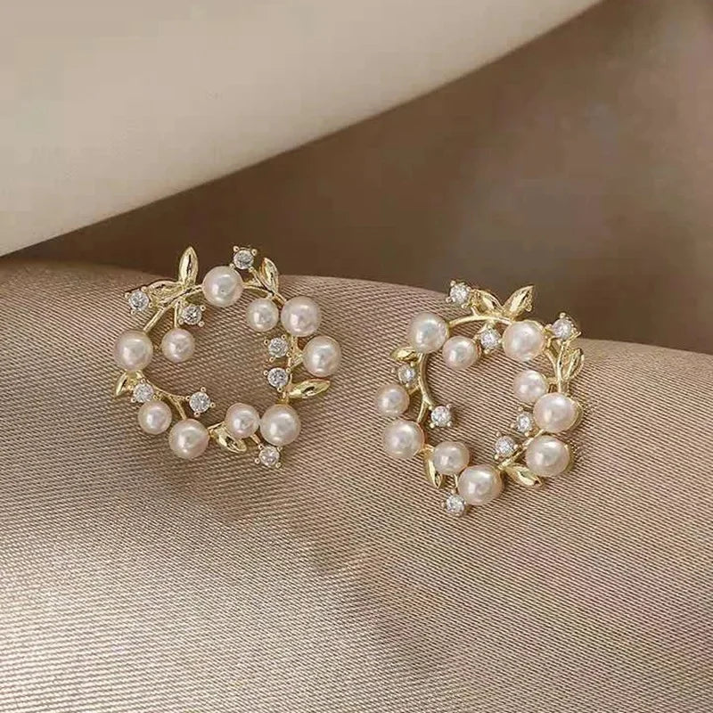 Cute Pearl Earrings S925 Silver Needle Women's Fashion Jewelry Sweet Match All Girls Lovely Ear Jewelry Accessories
