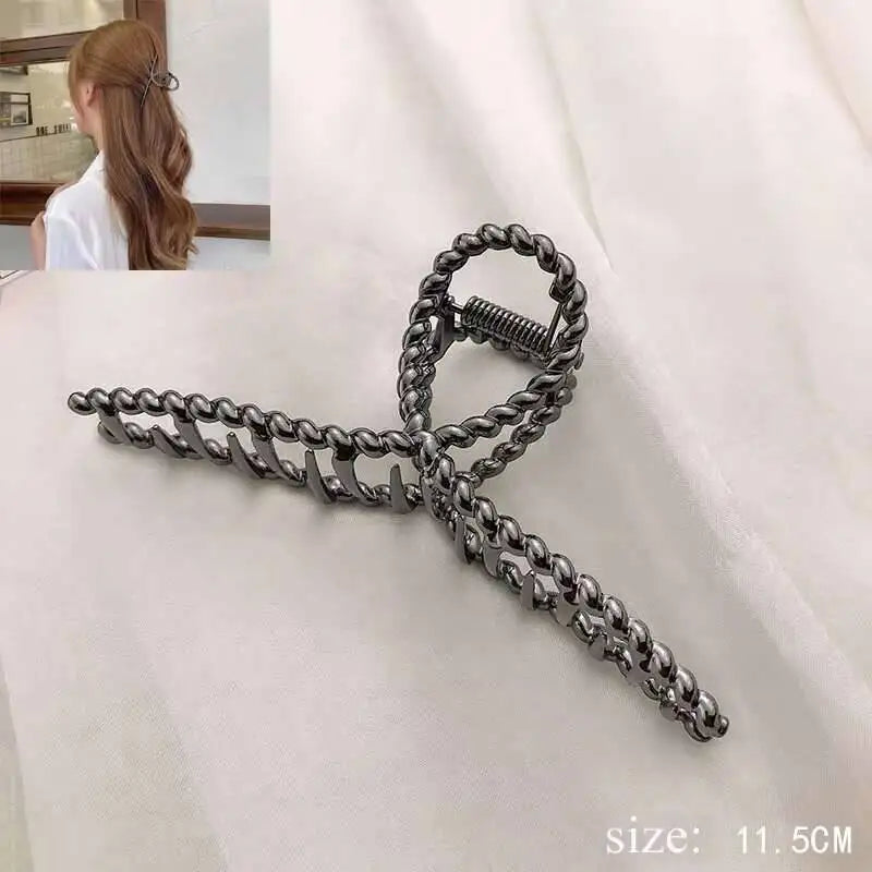 Simple Metal Hollow Out Geometric Claw Ladies Elegant Hair Accessories Cross Crab Bath Clip For Women Fashion Girl Headwear