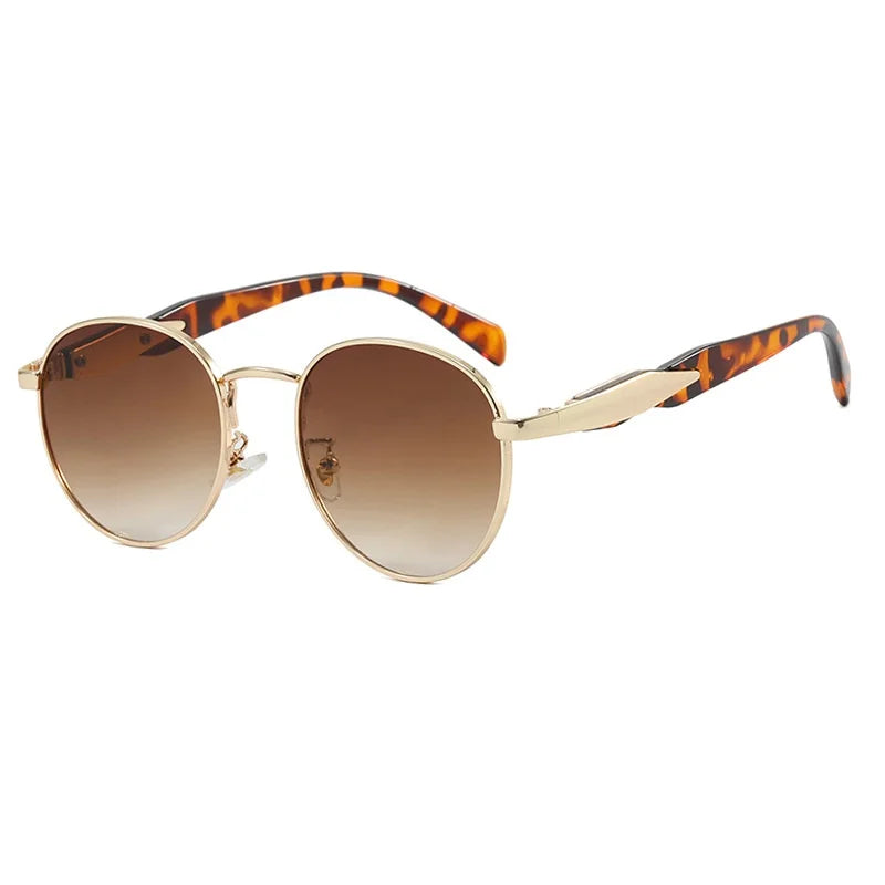 Oval metal sunglasses Women's new luxury fashion sunglasses Men's retro sunglasses Neutral UV400 Driving sunscreen sunglasses