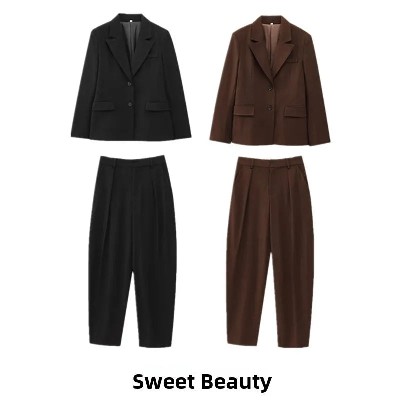 Faionable Commute Suit Women's ort Skirt Sle Coat Long Pants New Arrival Ele Tailoring Polyester Fiber Long Sve