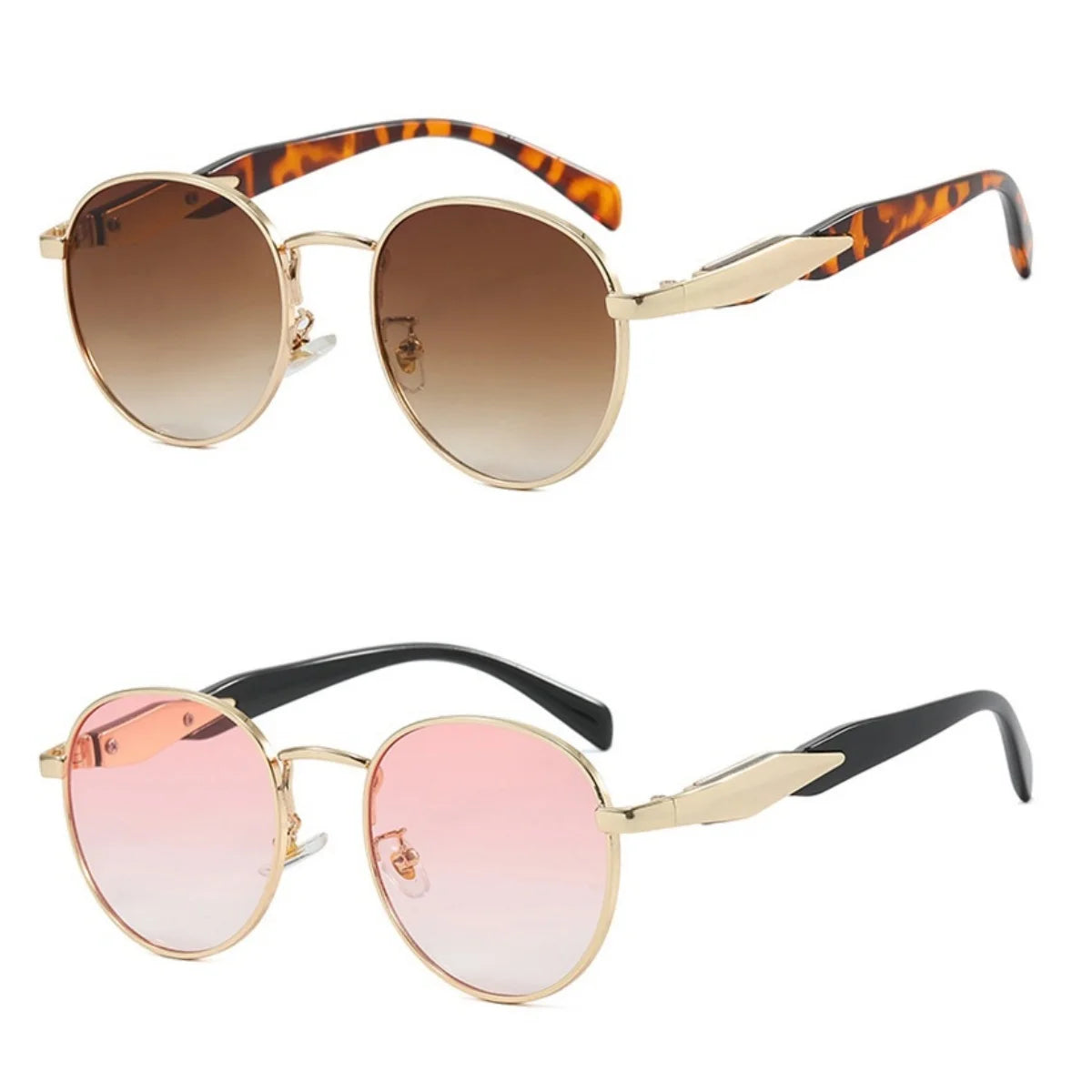 Oval metal sunglasses Women's new luxury fashion sunglasses Men's retro sunglasses Neutral UV400 Driving sunscreen sunglasses