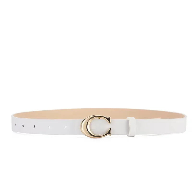 Versatile Women's Belt For Students Slims Smooths Your Silhouette In Denim Jeans C- buckle Slim Waist Belt