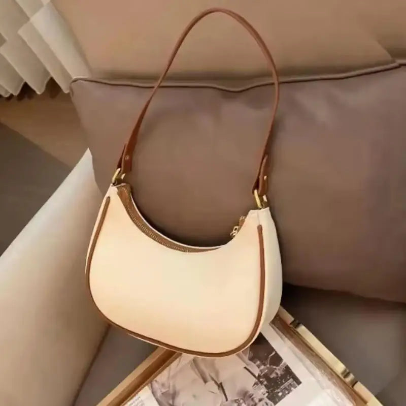 New Women's Fashion Handbags Retro Solid Color PU Leather Shoulder Underarm Bag Casual Women Hobos Handbags