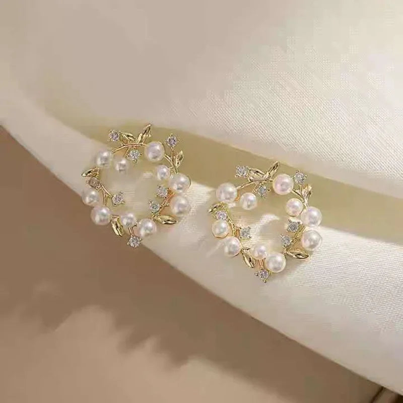 Cute Pearl Earrings S925 Silver Needle Women's Fashion Jewelry Sweet Match All Girls Lovely Ear Jewelry Accessories