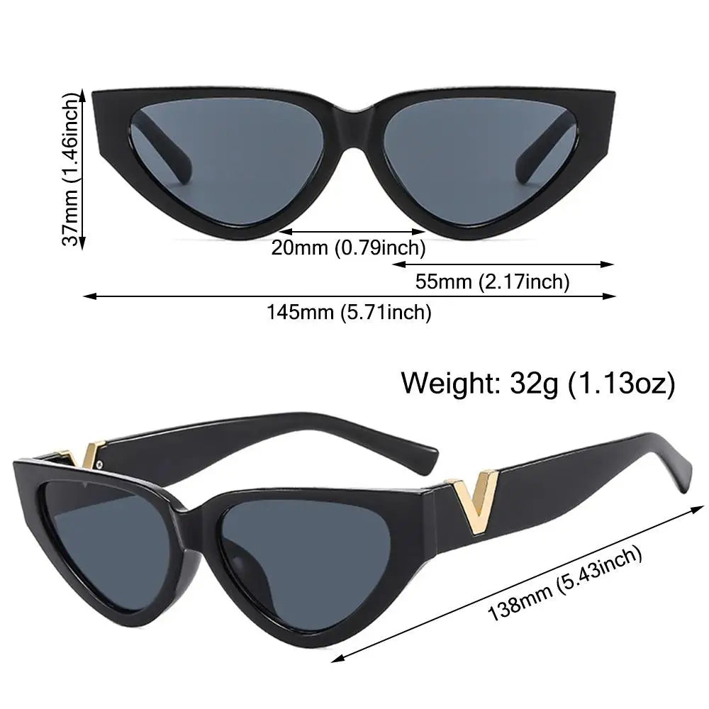 Aesthetic Cat Eye Sunglasses Trendy UV400 Protection Y2K Sun Glasses 90s Glasses for Women & Men