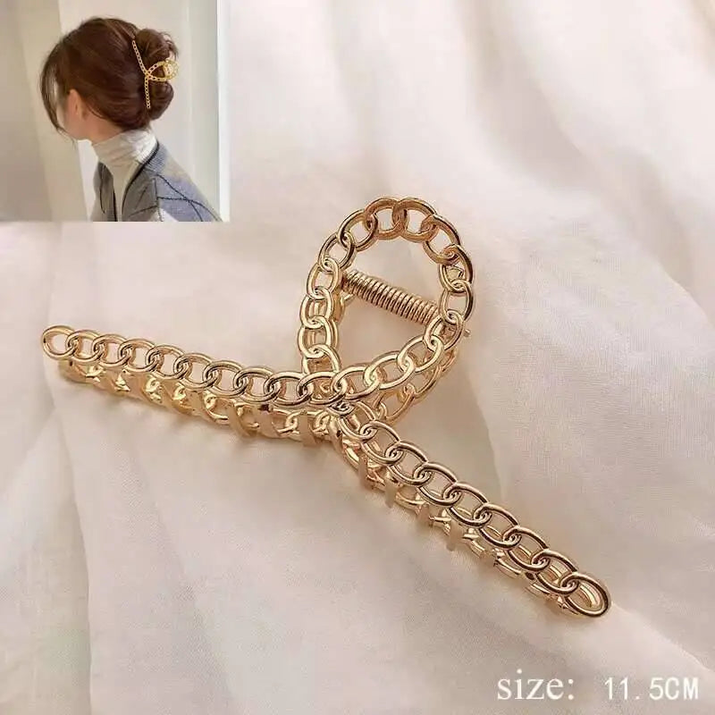 Simple Metal Hollow Out Geometric Claw Ladies Elegant Hair Accessories Cross Crab Bath Clip For Women Fashion Girl Headwear