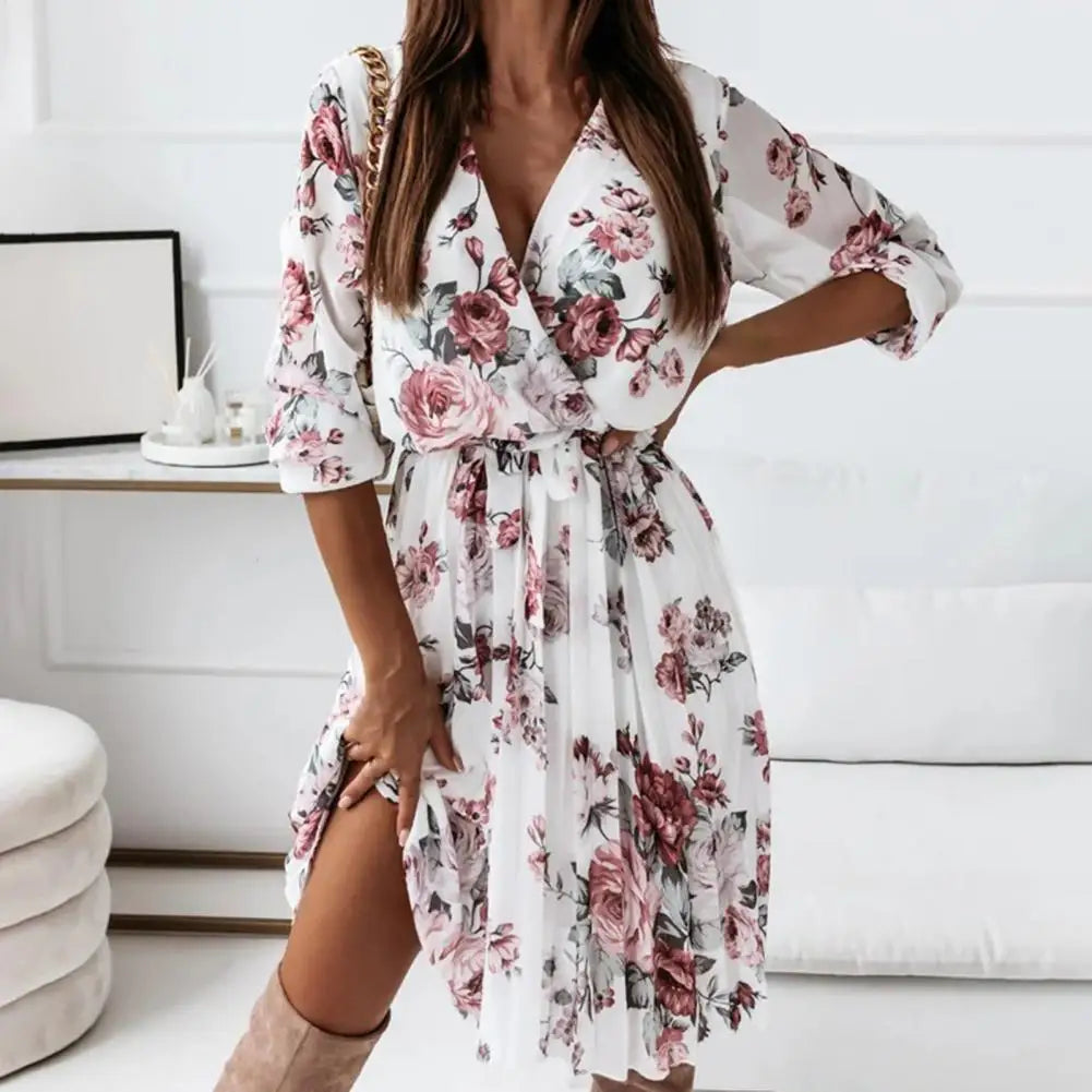 2023 Summer Denim Dress Women Limitation Cowboy V-Neck Short Sleeve Dress Fashion Women Loose Denim Dress Dropshipping