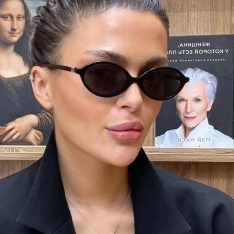 Sexy Small Oval Leopard Sunglasses Women Lovely Ins No Makeup Plain Glasses Frame Men Eyewear Cute Decorative Computer Glasses