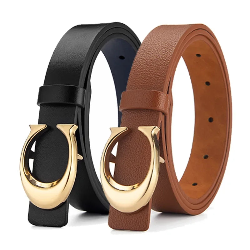 Versatile Women's Belt For Students Slims Smooths Your Silhouette In Denim Jeans C- buckle Slim Waist Belt