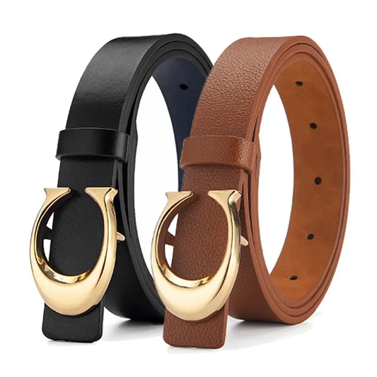 Versatile Women's Belt For Students Slims Smooths Your Silhouette In Denim Jeans C- buckle Slim Waist Belt