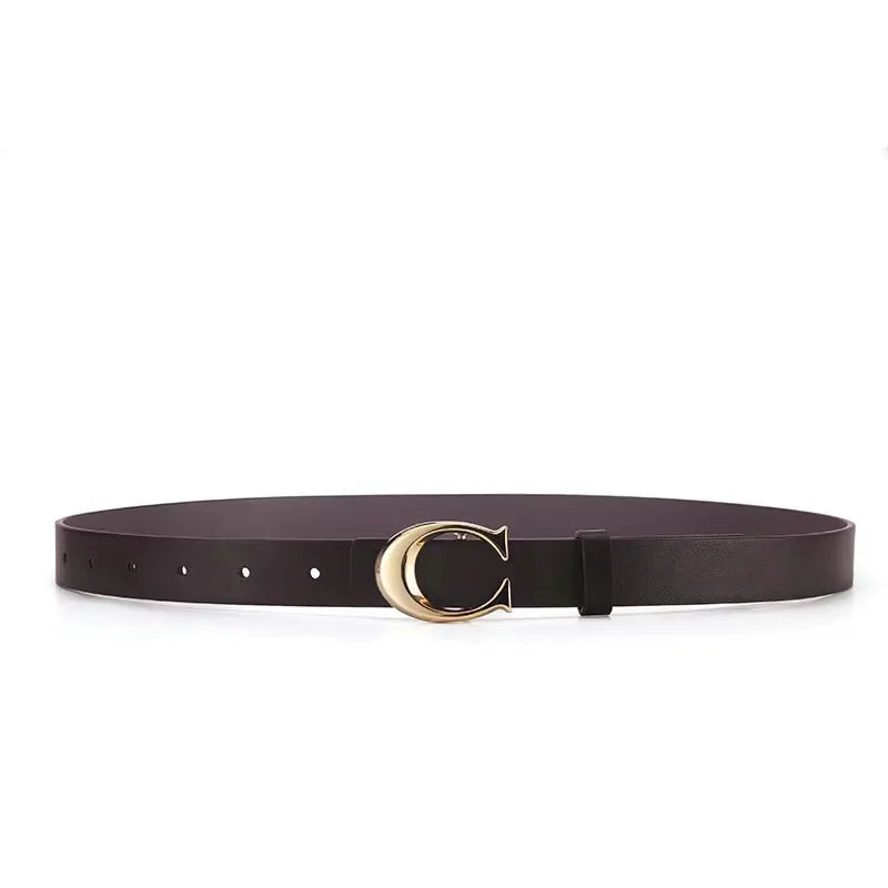 Versatile Women's Belt For Students Slims Smooths Your Silhouette In Denim Jeans C- buckle Slim Waist Belt