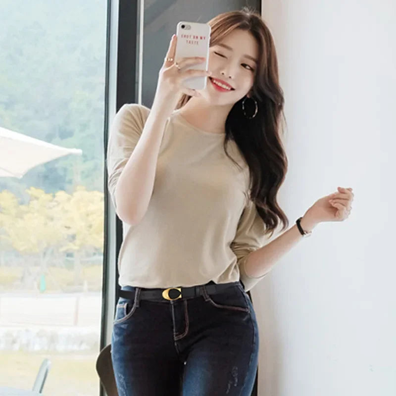Versatile Women's Belt For Students Slims Smooths Your Silhouette In Denim Jeans C- buckle Slim Waist Belt
