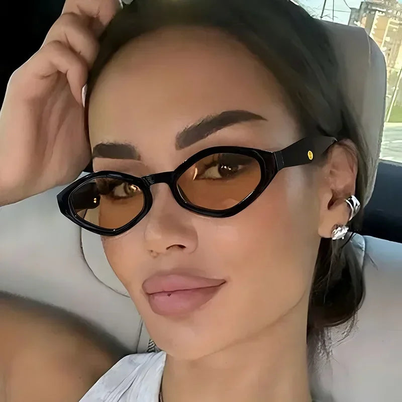 Unisex Fashion Retro Cat Eye Sunglasses Luxury Brand Men's Fashion Goggles Trendy Outdoor Driving Travel UV400 Sunglasses