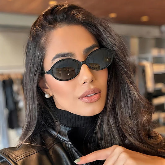 Sexy Small Oval Leopard Sunglasses Women Lovely Ins No Makeup Plain Glasses Frame Men Eyewear Cute Decorative Computer Glasses