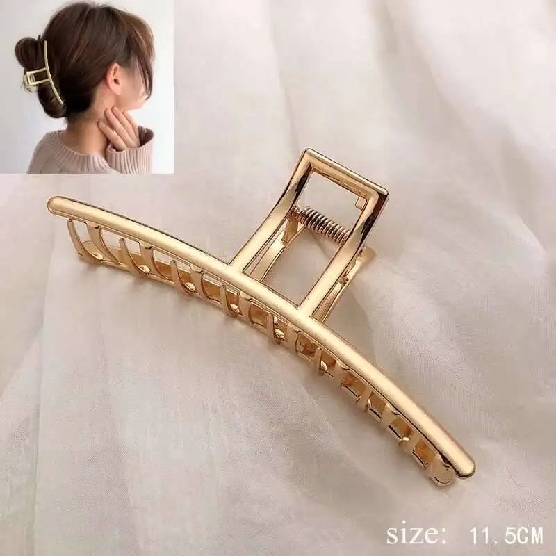 Simple Metal Hollow Out Geometric Claw Ladies Elegant Hair Accessories Cross Crab Bath Clip For Women Fashion Girl Headwear