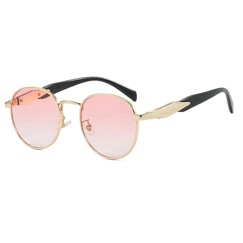 Oval metal sunglasses Women's new luxury fashion sunglasses Men's retro sunglasses Neutral UV400 Driving sunscreen sunglasses