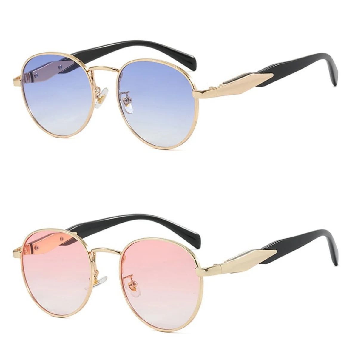 Oval metal sunglasses Women's new luxury fashion sunglasses Men's retro sunglasses Neutral UV400 Driving sunscreen sunglasses