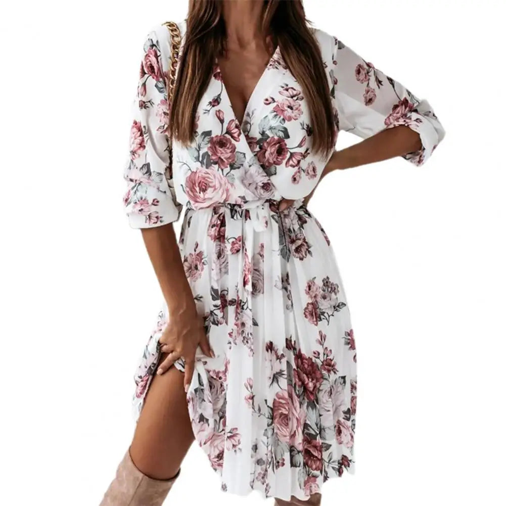 2023 Summer Denim Dress Women Limitation Cowboy V-Neck Short Sleeve Dress Fashion Women Loose Denim Dress Dropshipping