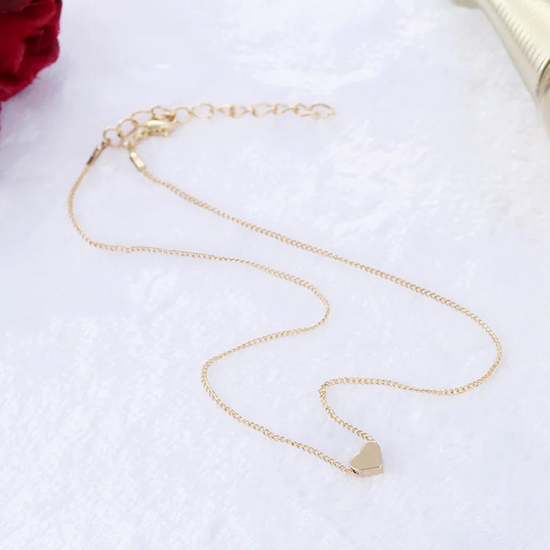 Simple Heart Pendant Necklace for women Fashion Love Shape Stainless Steel Black Hearts Clavicle Choker Jewelry Romantic