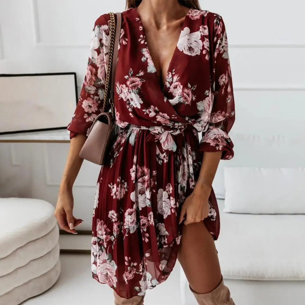 2023 Summer Denim Dress Women Limitation Cowboy V-Neck Short Sleeve Dress Fashion Women Loose Denim Dress Dropshipping