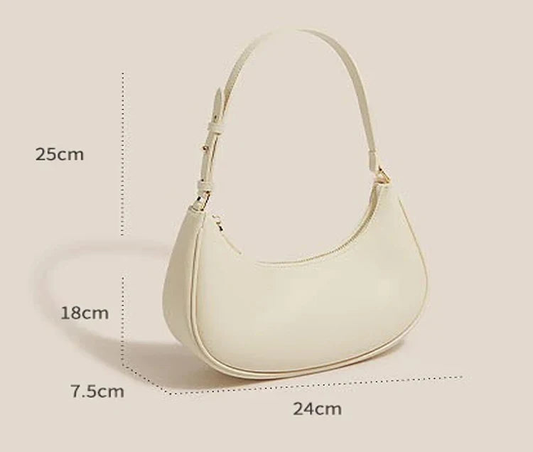 New Women's Fashion Handbags Retro Solid Color PU Leather Shoulder Underarm Bag Casual Women Hobos Handbags