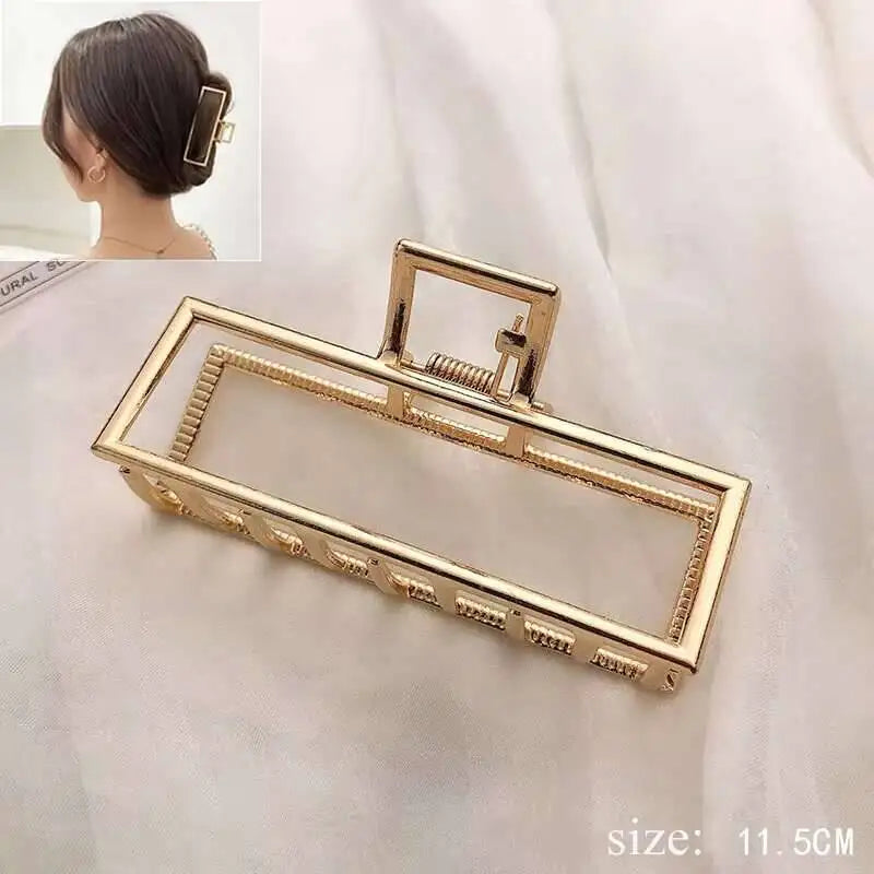Simple Metal Hollow Out Geometric Claw Ladies Elegant Hair Accessories Cross Crab Bath Clip For Women Fashion Girl Headwear