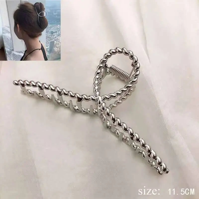 Simple Metal Hollow Out Geometric Claw Ladies Elegant Hair Accessories Cross Crab Bath Clip For Women Fashion Girl Headwear