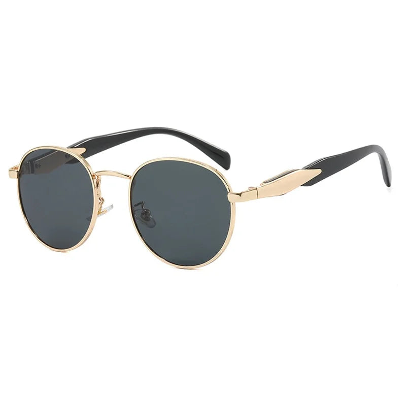 Oval metal sunglasses Women's new luxury fashion sunglasses Men's retro sunglasses Neutral UV400 Driving sunscreen sunglasses