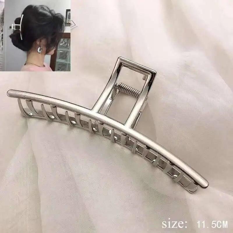 Simple Metal Hollow Out Geometric Claw Ladies Elegant Hair Accessories Cross Crab Bath Clip For Women Fashion Girl Headwear