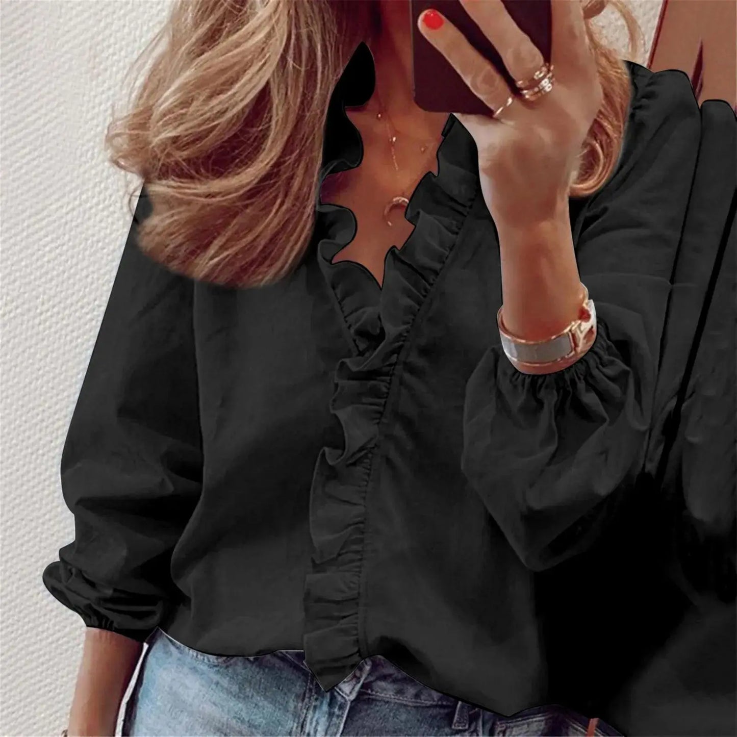 Women's Long Sve Pleated irt Casual Sle Loose Fit Regular Length irt New Arrival from Other Brand 00% Other Material