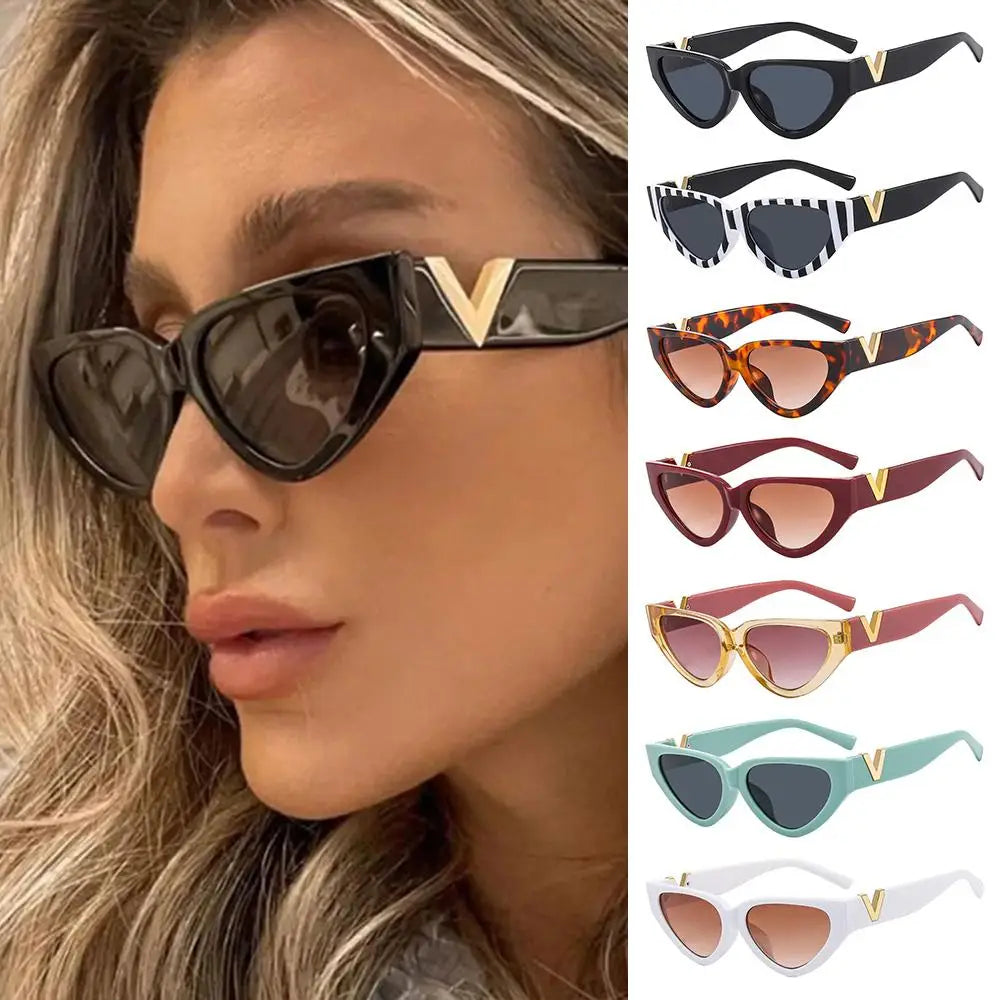 Aesthetic Cat Eye Sunglasses Trendy UV400 Protection Y2K Sun Glasses 90s Glasses for Women & Men