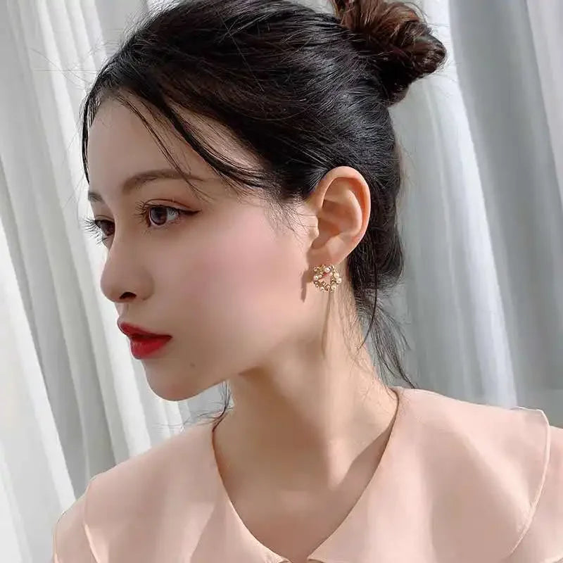 Cute Pearl Earrings S925 Silver Needle Women's Fashion Jewelry Sweet Match All Girls Lovely Ear Jewelry Accessories