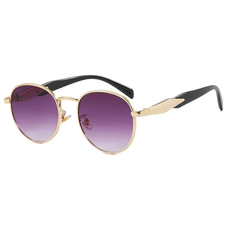 Oval metal sunglasses Women's new luxury fashion sunglasses Men's retro sunglasses Neutral UV400 Driving sunscreen sunglasses