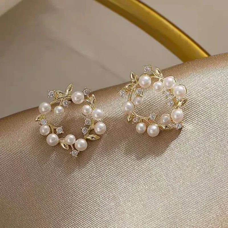 Cute Pearl Earrings S925 Silver Needle Women's Fashion Jewelry Sweet Match All Girls Lovely Ear Jewelry Accessories