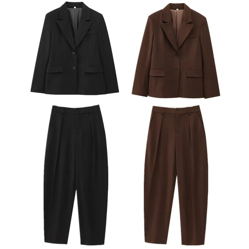 Faionable Commute Suit Women's ort Skirt Sle Coat Long Pants New Arrival Ele Tailoring Polyester Fiber Long Sve